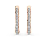 0,18 Karat Diamant Creolen, Rotgold 585 / 14 Karat, Gewicht ca. 1.5 g.