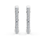 0,18 Karat Diamant Creolen, Weißgold 585 / 14 Karat, Gewicht ca. 1.5 g.