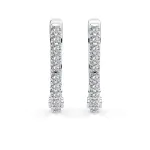 0,18 Karat Diamant Creolen, Weißgold 585 / 14 Karat, Gewicht ca. 1.5 g.
