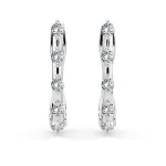 0,2 Karat Diamant Creolen, Weißgold 585 / 14 Karat, Gewicht ca. 1.6 g.