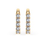 0,6 Karat Diamant Creolen, Gelbgold 585 / 14 Karat, Gewicht ca. 2.2 g.