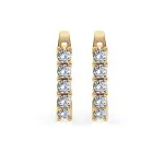 0,6 Karat Diamant Creolen, Gelbgold 585 / 14 Karat, Gewicht ca. 2.2 g.