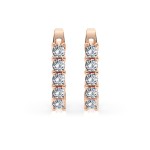 0,6 Karat Diamant Creolen, Rotgold 585 / 14 Karat, Gewicht ca. 2.2 g.