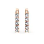 0,6 Karat Diamant Creolen, Rotgold 585 / 14 Karat, Gewicht ca. 2.2 g.