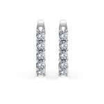 0,6 Karat Diamant Creolen, Weißgold 585 / 14 Karat, Gewicht ca. 2.2 g.