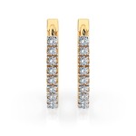 0,22 Karat Diamant Creolen, Gelbgold 585 / 14 Karat, Gewicht ca. 2 g.