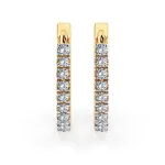 0,22 Karat Diamant Creolen, Gelbgold 585 / 14 Karat, Gewicht ca. 2 g.