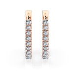 0,22 Karat Diamant Creolen, Rotgold 585 / 14 Karat, Gewicht ca. 2 g.