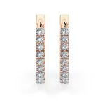 0,22 Karat Diamant Creolen, Rotgold 585 / 14 Karat, Gewicht ca. 2 g.