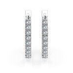 0,22 Karat Diamant Creolen, Weißgold 585 / 14 Karat, Gewicht ca. 2 g.