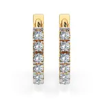 0,42 Karat Diamant Creolen, Gelbgold 585 / 14 Karat, Gewicht ca. 2.1 g.