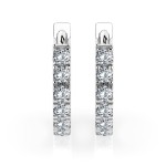 0,42 Karat Diamant Creolen, Weißgold 585 / 14 Karat, Gewicht ca. 2.1 g.