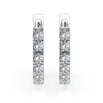 0,42 Karat Diamant Creolen, Weißgold 585 / 14 Karat, Gewicht ca. 2.1 g.