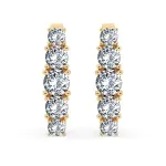 0,85 Karat Diamant Creolen, Gelbgold 585 / 14 Karat, Gewicht ca. 2.1 g.