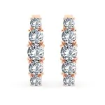 0,85 Karat Diamant Creolen, Rotgold 585 / 14 Karat, Gewicht ca. 2.1 g.