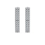 0,22 Karat Diamant Creolen, Weißgold 585 / 14 Karat, Gewicht ca. 2.5 g.