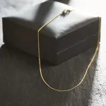Goldkette als Panzerkette flach in Gelbgold 585 / 14K, 42 cm lang, 0,8 mm Breit, Gewicht ca. 1.0 g.