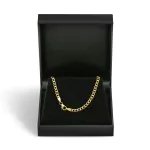 Goldkette als Panzerkette facettiert in Gelbgold 585 / 14 Karat, 95 cm lang, 3.1 mm breit, Gewicht ca. 12 g.