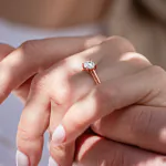 0,70 Karat Diamant Ring mit GIA Zertifikat, Rotgold 585 / 14K, Breite 1,7 mm,Weite 51 mm, Gewicht ca. 2.9 g.