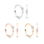 0,10 Karat Diamant Verlobungsring, Rotgold 750 / 18K, Breite 2 mm, Weite 51 mm, Gewicht ca. 1.97 g.