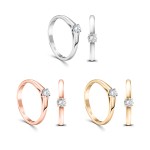 0,20 Karat Diamant Verlobungsring, Rotgold 585 / 14K, Weite 55 mm, Gewicht ca. 2.5 g.