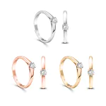 0,20 Karat Diamant Verlobungsring, Rotgold 750 / 18K, Weite 56 mm, Gewicht ca. 2.39 g.