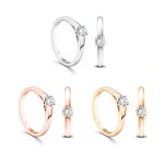 0,30 Karat Diamant Verlobungsring mit GIA Zertifikat, Rotgold 750 / 18K, Breite 1,7 mm,Weite 55 mm, Gewicht ca. 2.84 g.