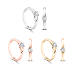 0,30 Karat Diamant Verlobungsring mit GIA Zertifikat, Rotgold 750 / 18K, Breite 1,7 mm,Weite 51 mm, Gewicht ca. 2.84 g.