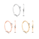 0,05 Karat Diamant Verlobungsring, Rotgold 750 / 18K, Weite 58 mm, Gewicht ca. 1.48 g.