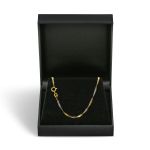 Goldkette als Singapurkette in Bicolor Gelbgold / Weißgold 585 / 14K, 42 cm lang, 1,8 mm breit, Gewicht ca. 2.4 g.