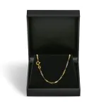 Goldkette als Singapurkette in Bicolor Gelbgold / Weißgold 585 / 14K, 42 cm lang, 1,8 mm breit, Gewicht ca. 2.4 g.