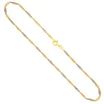 Goldkette als Singapurkette in Bicolor Gelbgold / Weißgold 585 / 14K, 50 cm lang, 1,8 mm breit, Gewicht ca. 2.9 g.