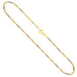 Singapurkette Bicolor in Gelbgold / Weißgold 333 / 8K, 45 cm, 1,8 mm, Gewicht ca. 2,2 g