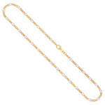 Goldkette als Panzerstegkette in Bicolor Gelbgold / Weißgold 585 / 14K, 50 cm lang, 3,1 mm breit, Gewicht ca. 5.5 g.