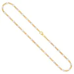 Goldkette als Panzerstegkette in Bicolor Gelbgold / Weißgold 585 / 14K, 50 cm lang, 3,1 mm breit, Gewicht ca. 5.5 g.