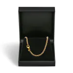 Goldkette als Kordelkette hohl in Weißgold 585 / 14 Karat, 42 cm lang, 3.3 mm breit, Gewicht ca. 11,2 g.