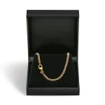 Armband als Kordelkette hohl in Bicolor Gelbgold / Weißgold 585 / 14K, 18 cm lang, 3.3 mm breit, Gewicht ca. 5.2 g.