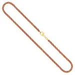 Goldkette als Kordelkette hohl in Bicolor Gelbgold / Weißgold 585 / 14K, 45 cm lang, 3,3 mm breit, Gewicht ca. 12 g.