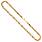Goldkette als Kordelkette hohl in Weißgold 585 / 14 Karat, 70 cm lang, 4.4 mm breit, Gewicht ca. 28,4 g.