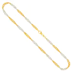Goldkette als Singapurkette in Weißgold 333 / 8 Karat, 40 cm lang, 2.4 mm breit, Gewicht ca. 3,3 g.