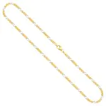 Goldkette als Panzerstegkette Bicolor in Gelbgold / Weißgold 333 / 8K, 50 cm lang, 2,5 mm breit, Gewicht ca. 4.8 g.