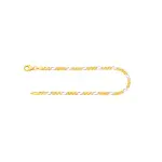 Armband als Panzerstegkette in Bicolor Gelbgold / Weißgold 333 / 8K, 19.5 cm lang, 2,5 mm breit, Gewicht ca. 1.9 g.