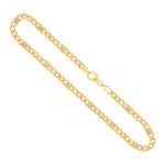 Goldkette als Fantasiekette Bicolor in Gelbgold / Weißgold 333 / 8K, 50 cm lang, 5,2 mm breit, Gewicht ca. 9.7 g.