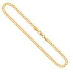 Goldkette als Fantasiekette Bicolor in Gelbgold / Weißgold 333 / 8K, 45 cm lang, 3,5 mm breit, Gewicht ca. 3.7 g.