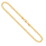 Goldkette als Fantasiekette Bicolor in Gelbgold / Weißgold 333 / 8K, 45 cm lang, 3,5 mm breit, Gewicht ca. 3.7 g.