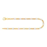 Armband als Panzerstegkette Bicolor in Gelbgold / Weißgold 333 / 8K, 19 cm lang, 3,1 mm breit, Gewicht ca. 2 g.