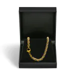 Armband als Kordelkette hohl in Weißgold 585 / 14 Karat, 20 cm lang, 4.4 mm breit, Gewicht ca. 8,4 g.
