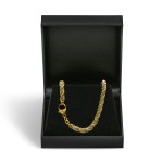 Armband als Kordelkette hohl Bicolor in Gelbgold / Weißgold 585 / 14K, 19 cm lang, 4,4 mm breit, Gewicht ca. 8 g.