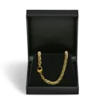 Armband als Kordelkette hohl Bicolor in Gelbgold / Weißgold 585 / 14K, 21 cm lang, 4,4 mm breit, Gewicht ca. 8.8 g.
