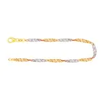 Armband als Singapurkette in Bicolor Gelbgold / Weißgold 750 / 18K, 19 cm lang, 2,9 mm breit, Gewicht ca. 3.3 g.